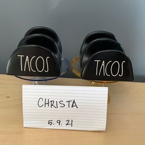 2 Rae Dunn black taco holder FOR @Dunning2020 only